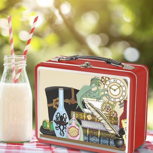 Lunch Box Livres de pots de dragon Steampunk