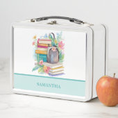 Lunch Box Livres et sac à dos couleur aquarelle (En situation)