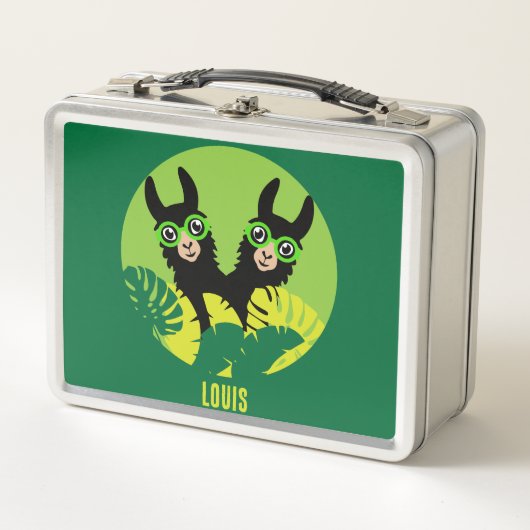 Lunch Box Llama Alpaca Twin Boy Brothers (Devant)
