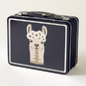 Lunch Box Llama aux fleurs blanches (Dos)