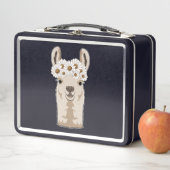 Lunch Box Llama aux fleurs blanches (En situation)