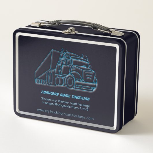 Lunch Box Logo bleu de la route Haulage Semi-camion (Devant)