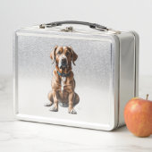 Lunch Box logo design t-shirt chien (En situation)