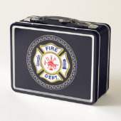 Lunch Box Logo du service d'incendie Badge bleu et blanc (Dos)