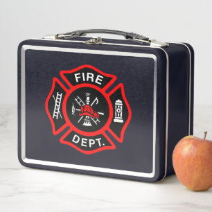 Lunch Box Logo du service d'incendie Badge noir et rouge