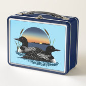 Lunch Box Lotus Couple coucher de soleil bleu (Devant)