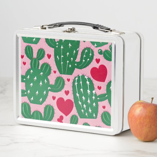 Lunch Box Love Cactus Motif (En situation)