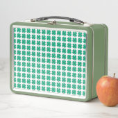 Lunch Box Lucky 4 Leaf Irish Clover blanc n vert lunbox (En situation)