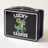Lunch Box Lucky Saurus Dinosaur T Rex St Patrick's Day (Devant)