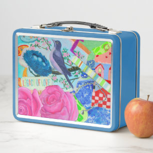 Lunch Box Lunchboxes en métal - Art de Debbie Davidson