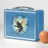 Lunch Box Lune de chat cosmique et étoiles (En situation)
