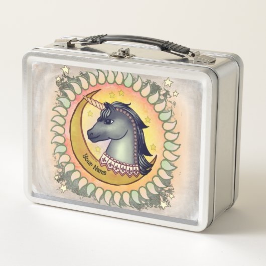 Lunch Box Lune de licorne noire (Devant)