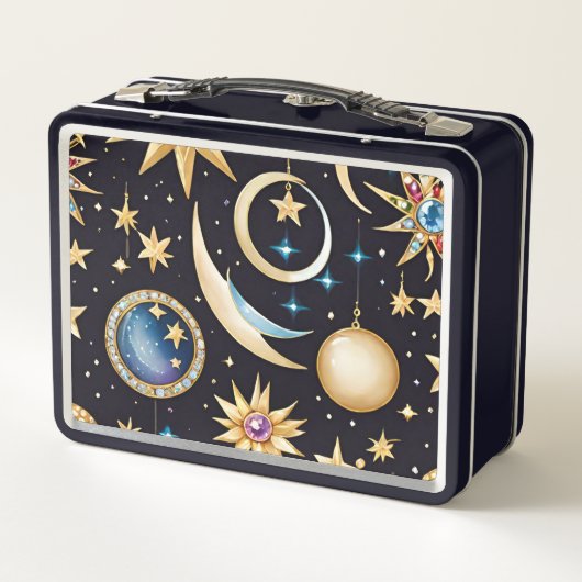 Lunch Box Lune Et Étoiles Céleste (Dos)