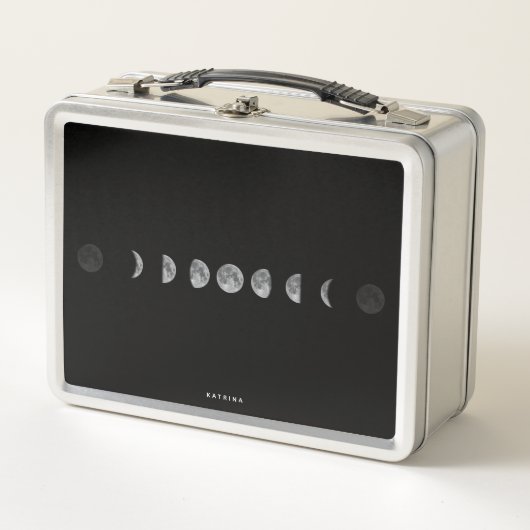 Lunch Box Lune lunaire Phases Céleste Nom Customisé (Devant)