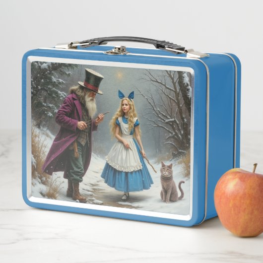 Lunch Box Lunette bleu Alice d'hiver (En situation)