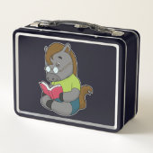 Lunch Box Lunettes de livre Nerd de cheval (Dos)