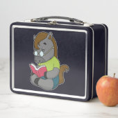 Lunch Box Lunettes de livre Nerd de cheval (En situation)