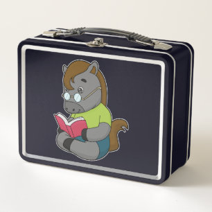 Lunch Box Lunettes de livre Nerd de cheval