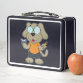 Lunch Box Lunettes de livre Nerd de chien (En situation)