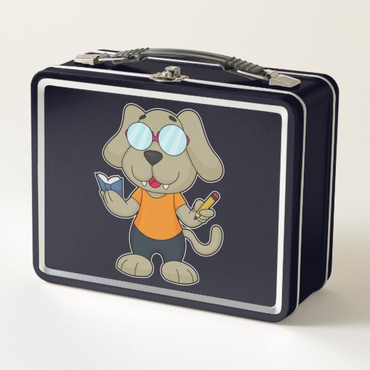Lunch Box Lunettes de livre Nerd de chien (Devant)