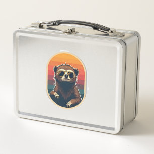 Lunch Box Lunettes de soleil vintage de paresseux Art vector