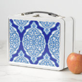 Lunch Box Luxe blanc-bleu, ornement turc. (En situation)