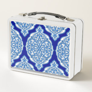 Lunch Box Luxe blanc-bleu, ornement turc.