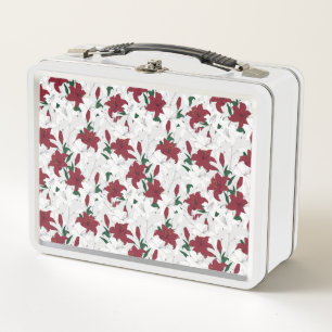 Lunch Box Lys de Noël rouges et blancs