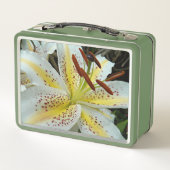 Lunch Box Lys orientaux blancs avec Starburst jaune Floral (Dos)
