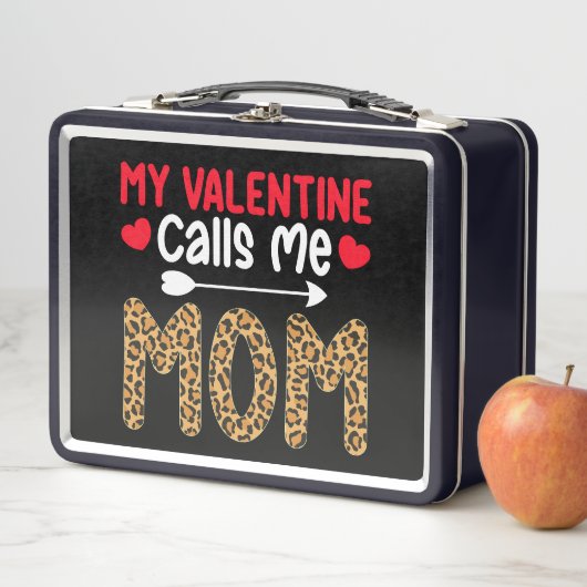 Lunch Box Ma Saint-Valentin m'appelle maman léopard plaid bu (En situation)