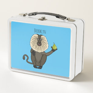 Lunch Box Macaque singe à queue de lion de dessin animé drôl