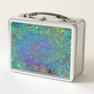 Lunch Box Magenta, Bleu et Mousse verte Retro Swirl