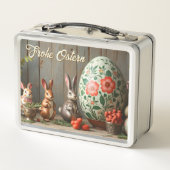 Lunch Box Magie du printemps avec fleurs et bonheur de lapin (Dos)