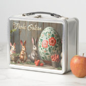 Lunch Box Magie du printemps avec fleurs et bonheur de lapin (En situation)