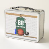 Lunch Box maillot de basket vert et blanc personnalisé (Dos)