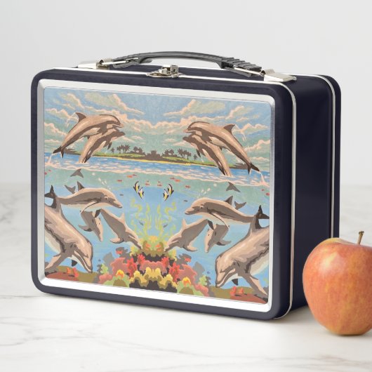 Lunch Box Main Painted by Number | Dolphins | (En situation)