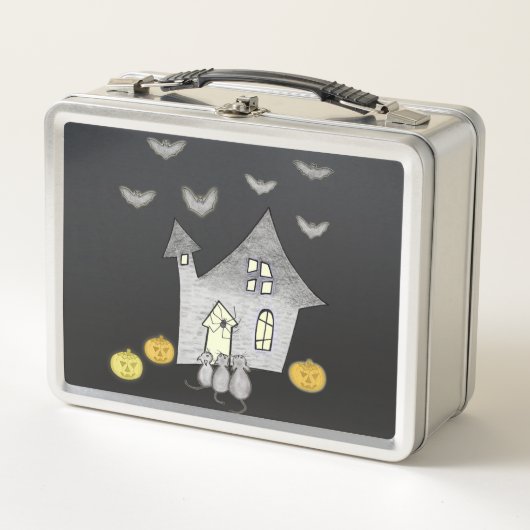 Lunch Box Maison d'Halloween, Chats noirs, Chats, Chauves-so (Devant)