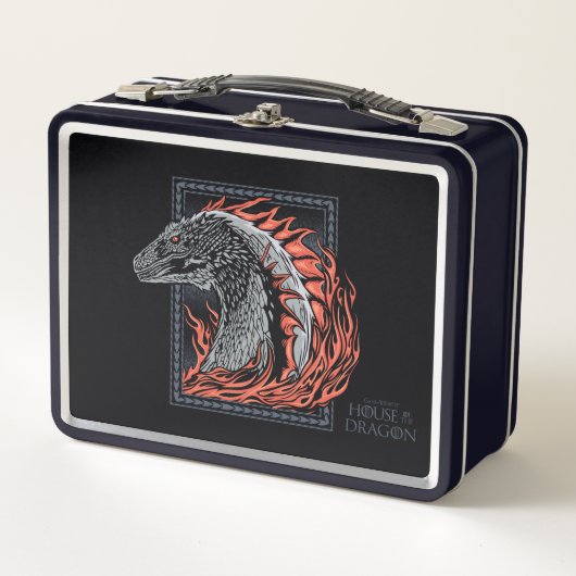 Lunch Box MAISON DU DRAGON | Profil de dragon en flammes (Devant)