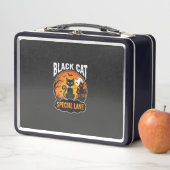 Lunch Box Maison Hantée Chat Noir Halloween Design Lune (En situation)