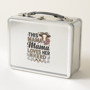 Lunch Box Mama Aime Son Troupeau Vintage Cow Mom Shirt Desig