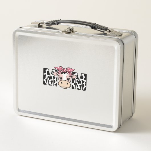 Lunch Box Maman Vache Mignonne Nœud Conception Graphique_1 (Devant)