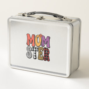 Lunch Box Maman Vintage Maman Léopard Carreaux Typographie C