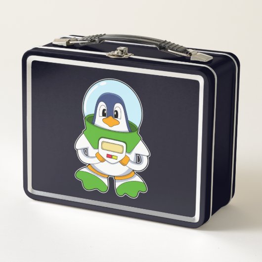 Lunch Box Manchot en astronaute avec costume (Devant)