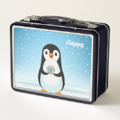 Lunch Box Manchot mignon sur fond bleu clair (Dos)