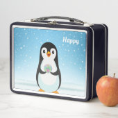 Lunch Box Manchot mignon sur fond bleu clair (En situation)