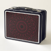 Lunch Box Mandala rouge Bourgogne avec symétrie ornementale (Dos)