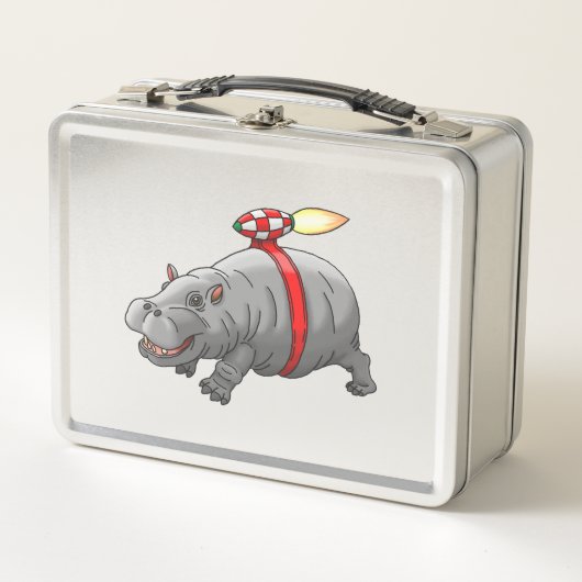 Lunch Box Manège en jetpack d'hippopotame (Devant)