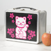 Lunch Box Maneki-neko japonais rose (En situation)