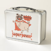 Lunch Box Manger est mon super-puissance rouge carlin style  (Dos)