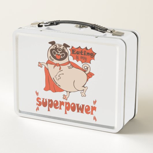 Lunch Box Manger est mon super-puissance rouge carlin style (Dos)